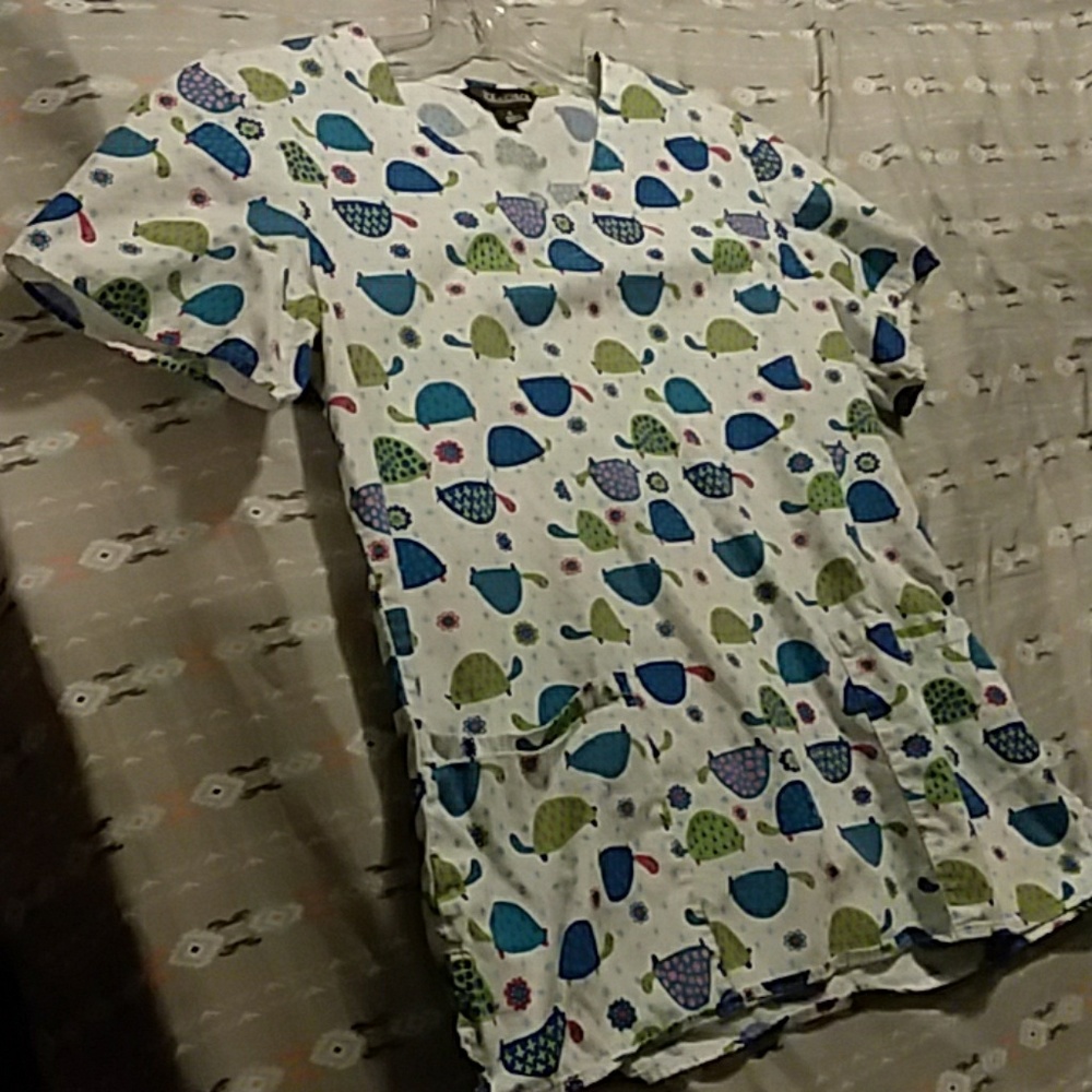Turtle Design Scrub Top